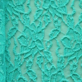  Aqua Fancy Floral Lace on Nylon Spandex