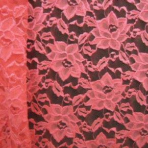  Coral Fancy Floral Lace on Nylon Spandex