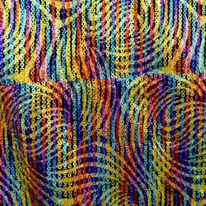 Multi-Colored Fancy 3mm Sequins on Polyester Spandex