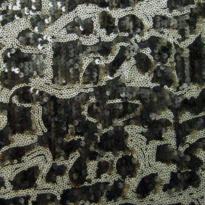 Gold/Black Fancy Sequin on Polyester Spandex