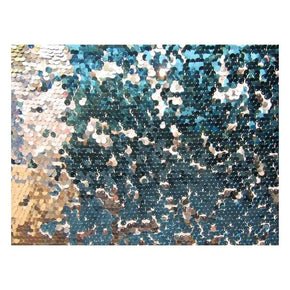  Royal/Silver Shiny Two-Tone 8mm Reversible Sequins on Polyester Spandex