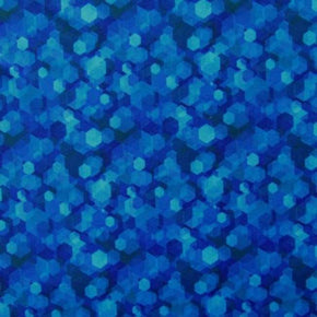  Indigo Kaleidoscope Print on Polyester Spandex