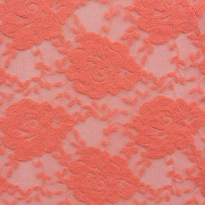  Coral Fancy Floral Lace 