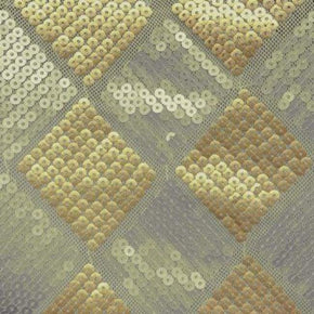  Gold/Nude Matte Fancy 3mm Sequins on Polyester Mesh