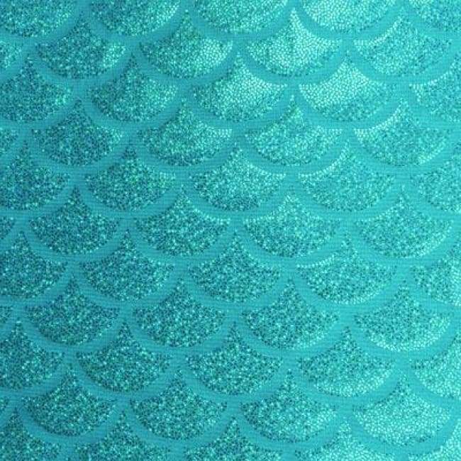 4-way Stretch Blue Mermaid Hologram Spandex Metallic Foil 