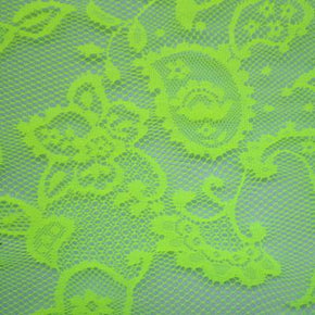  Neon Yellow Fancy Floral Lace