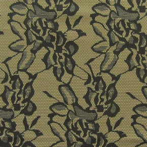  Black/Khaki Lace Print on Nylon Spandex