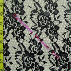 Black/Off-White Lace Print on Nylon Spandex