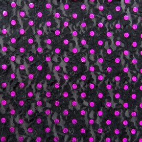  Black/Fuchsia Lace Metallic Foil