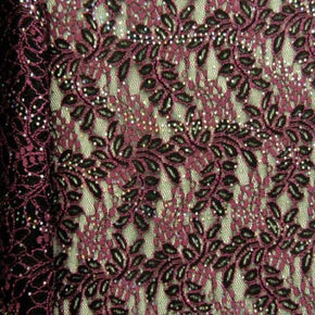  Black/Fuchsia Holographic Foil on Lace