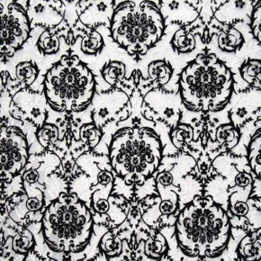  Black/White Flocking on Lace