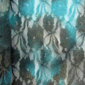  Turquoise Shiny Lace Metallic Foil