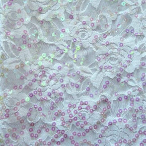  White/Iridescent Fancy Floral Lace 