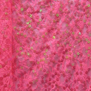  Neon Pink Shiny Lace 