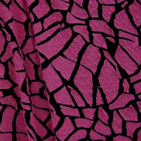  Hot Pink/Black Laser Cut Metallic Foil on Polyester Spandex