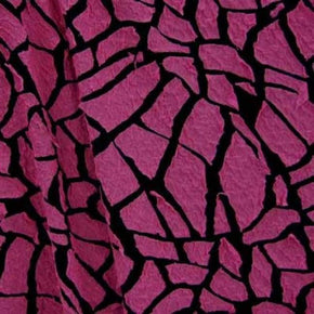  Hot Pink/Black Laser Cut Metallic Foil on Polyester Spandex