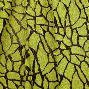  Lemon Yellow/Black Laser Cut Metallic Foil on Polyester Spandex
