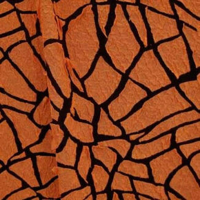 Orange/Black Laser Cut Metallic Foil on Polyester Spandex