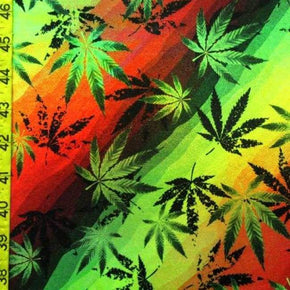 Multi-Colored Marijuana Printed Scuba Neoprene