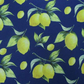  Lemon Print on Polyester Spandex