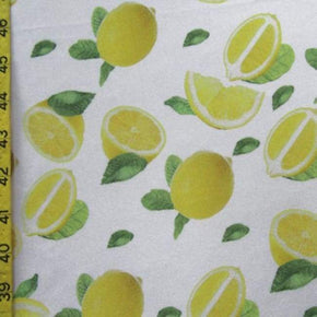  Lemon Print on Polyester Spandex