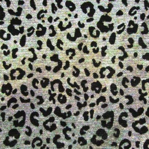  Gray/Black Holographic Leopard Print Sequins on Polyester Spandex