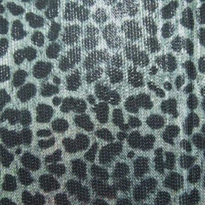  Gray/Black Shiny Leopard Print 2mm Sequins on Polyester Spandex