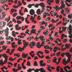 Multi-Colored Leopard Print Sequins on Polyester Spandex