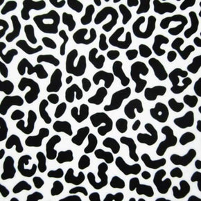  Black/White Leopard Print on Polyester Spandex