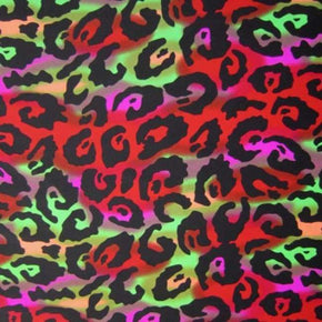 Multi-Colored Leopard Print on Polyester Spandex