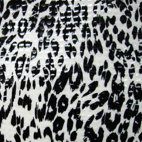  Black/White Leopard Print Metallic Foil on 