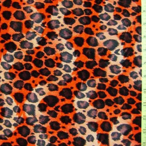  Black/Orange Leopard Print Velvet 