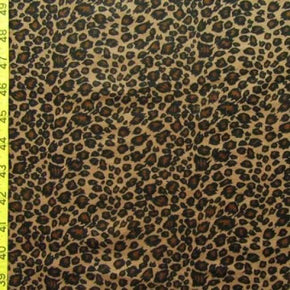 Gold/Brown Leopard Print on Cotton Terry Cloth