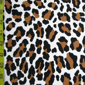  Black/White/Gold Leopard Print on Nylon Spandex
