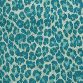  Turquoise/White Leopard Print Velvet on Velvet 