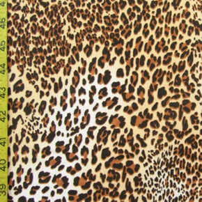 Brown/Beige Leopard Print on Polyester Spandex