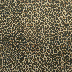 Gold Leopard Print on Polyester Mesh