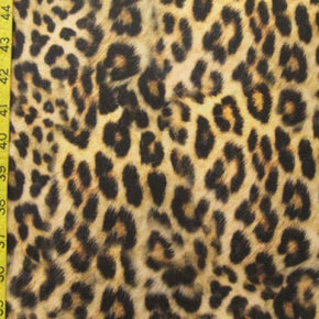 Black/Gold Leopard Print on Polyester Spandex