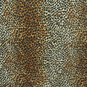 Gold/Brown Striped Leopard Print on Polyester Mesh