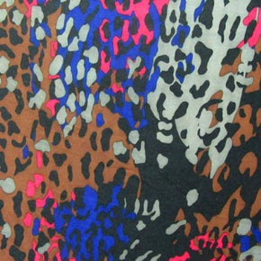 Multi-Colored Leopard Print on Polyester Spandex