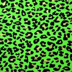  Neon Orange/Black Leopard Print on Polyester Spandex