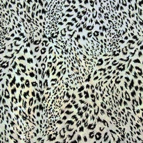  Silver/White/Black Holographic Leopard Print Flocking on Nylon Spandex