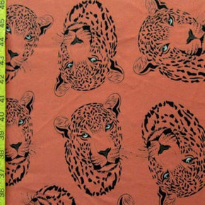  Dark orange Leopard Print on Polyester Spandex