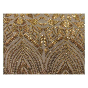  Gold Shiny Fancy Sequins on Polyester Mesh