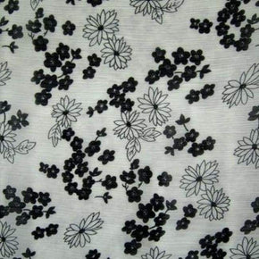  Black/White Floral Chiffon 