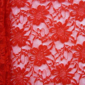  Red Fancy Floral Lace