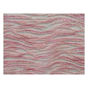  Pink/Pearl Fancy Glitter Sequin on Polyester Mesh
