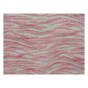  Pink/Pearl Fancy Glitter Sequin on Polyester Mesh