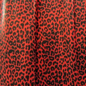  Red/Black Shiny Holographic Animal Print on Spandex