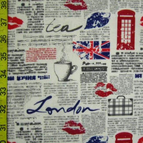 Multi-Colored London Print on Polyester Spandex